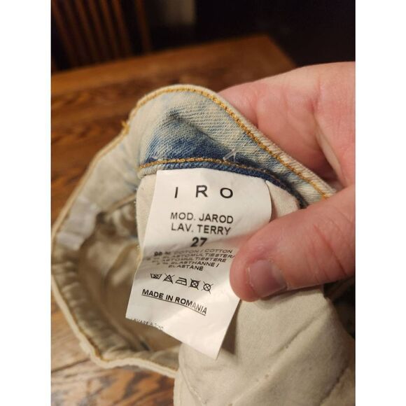 IRO Jeans Jarrod Skinny Jean Terry Base Distressed Acid Wash Size 27 - Picture 3 of 4